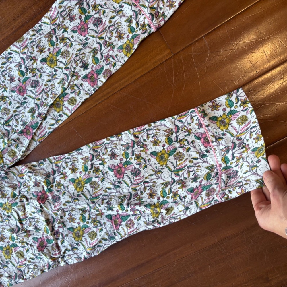 Boden Janie Pajama Set Women's Long Sleeve Button Up Cotton Floral Piped| Sz 4 - Picture 7 of 9